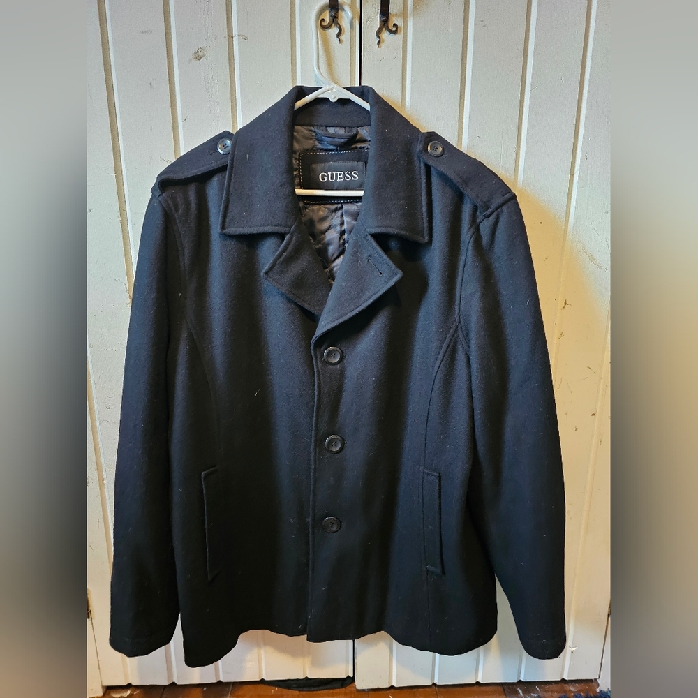 Mens Guess Peacoat